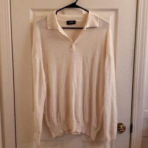 Hugo Boss Men's Off White Sweater Large